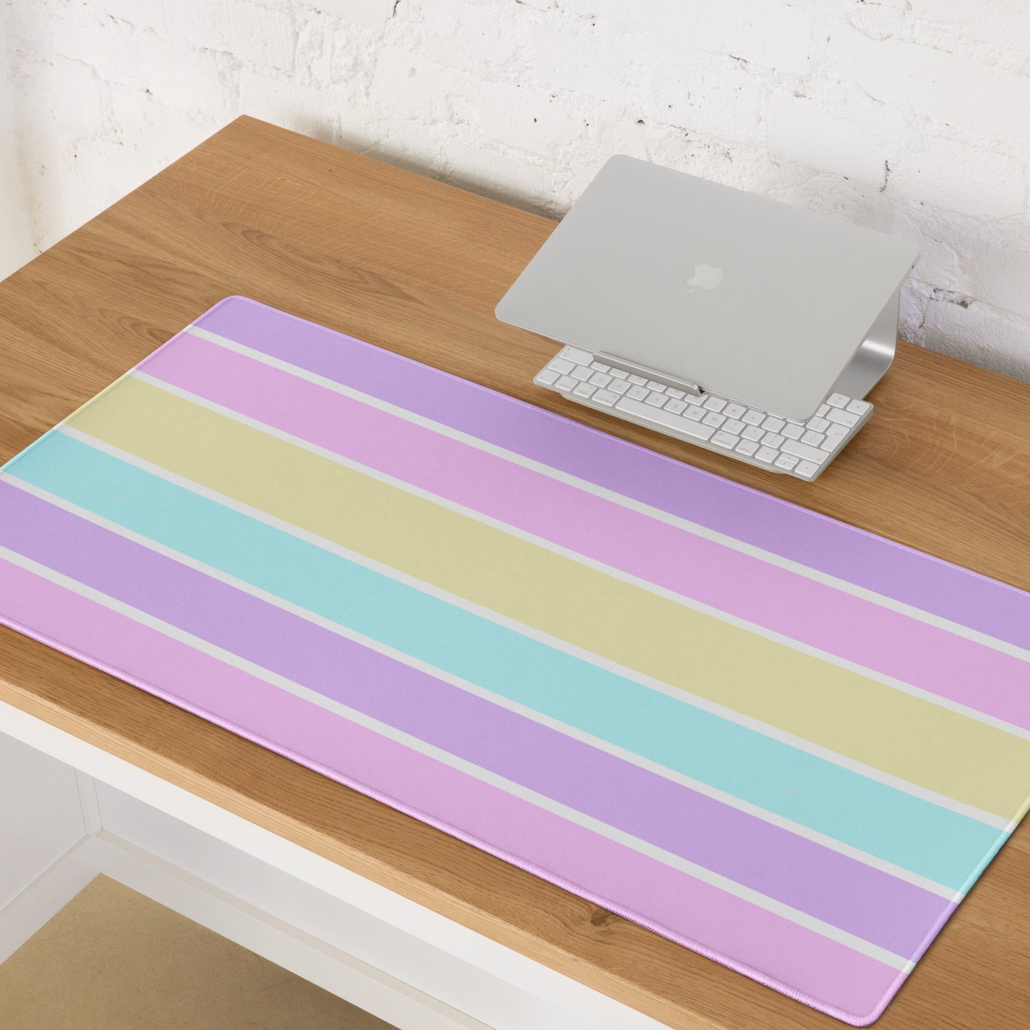 Pastel Stripes Desk Mat Gaming Mouse Pad