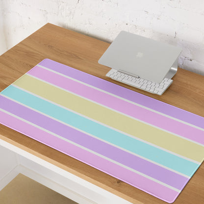 Pastel Stripes Desk Mat Gaming Mouse Pad