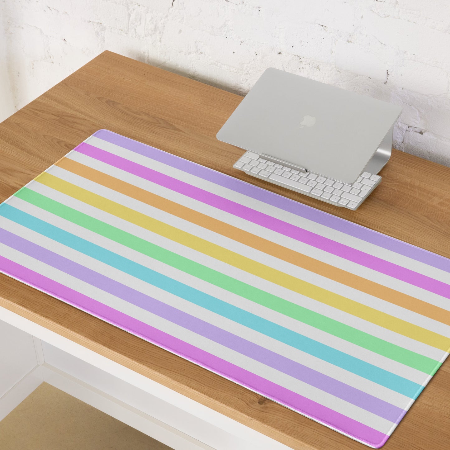 Fruity Rainbow Desk Mat Gaming Mouse Pad (Stripes)