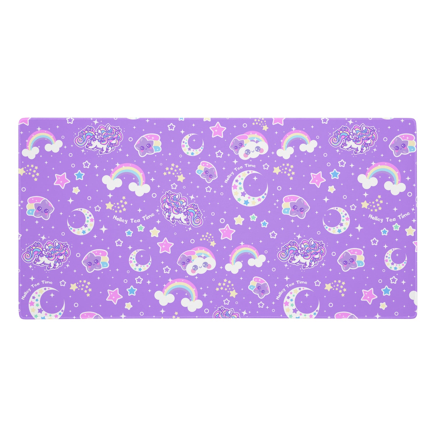 Kawaii cute cutecore cartoon anime Rainbow Stardust Unicorn Friends Desk Mat Gaming Mouse Pad fairy kei decora kei jojifuku shooting star yume kawaii