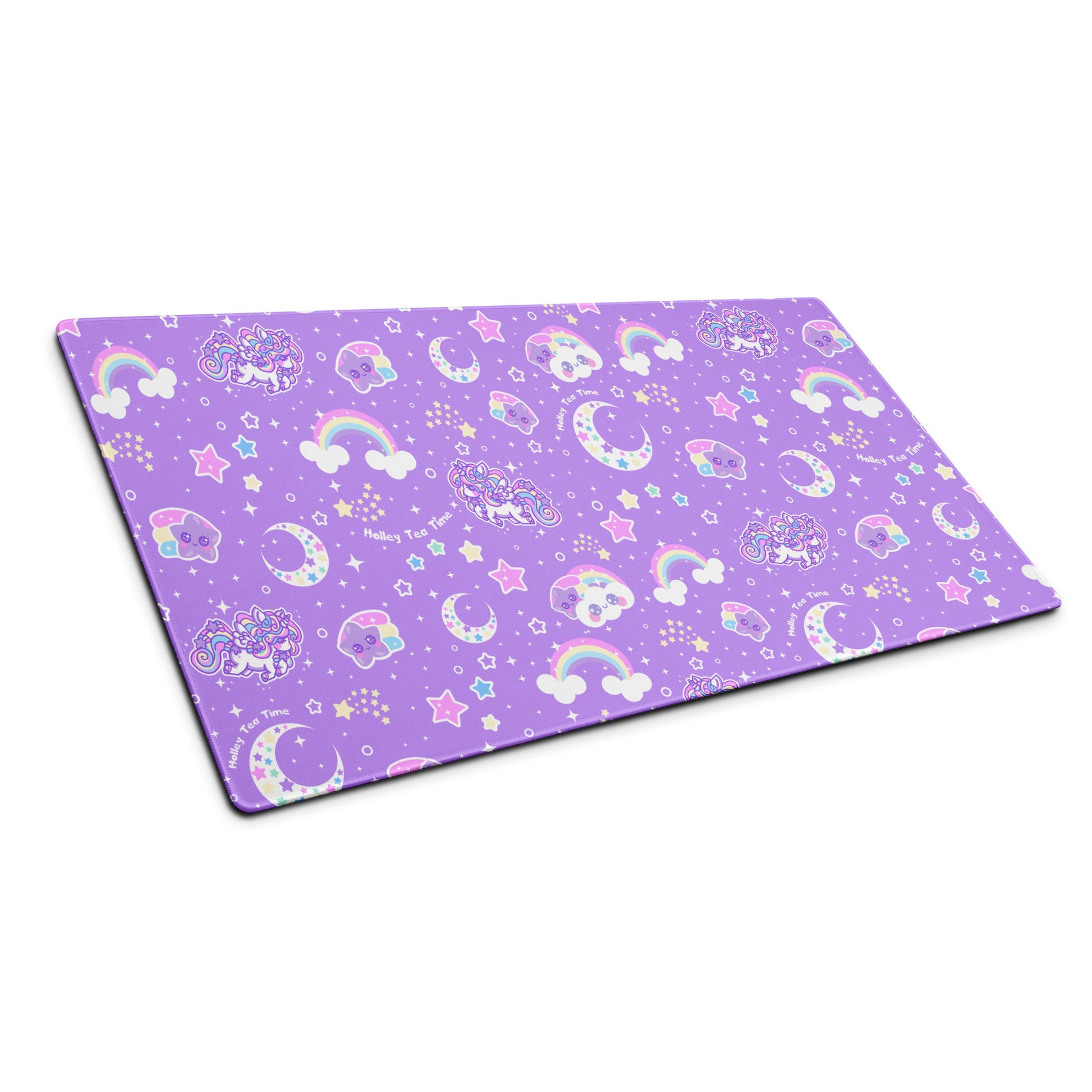 Kawaii cute cutecore cartoon anime Rainbow Stardust Unicorn Friends Desk Mat Gaming Mouse Pad fairy kei decora kei jojifuku shooting star yume kawaii