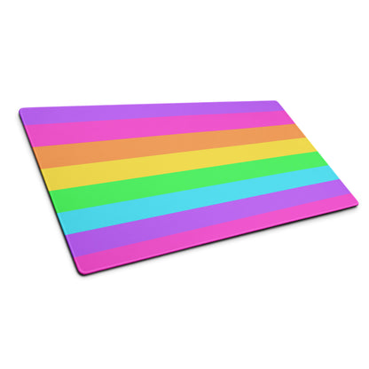 Rainbow Wonderland Desk Mat Gaming Mouse Pad (Color Block Stripes)