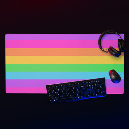 Rainbow Wonderland Desk Mat Gaming Mouse Pad (Color Block Stripes)