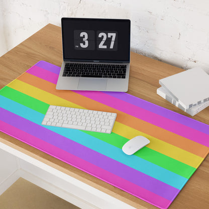 Rainbow Wonderland Desk Mat Gaming Mouse Pad (Color Block Stripes)
