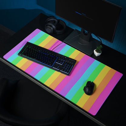 Rainbow Wonderland Desk Mat Gaming Mouse Pad (Color Block Stripes)