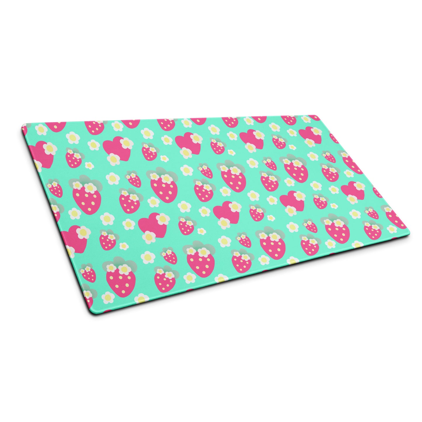 Strawberry Cutie Desk Mat Gaming Mouse Pad (Fruity Berry Mint)