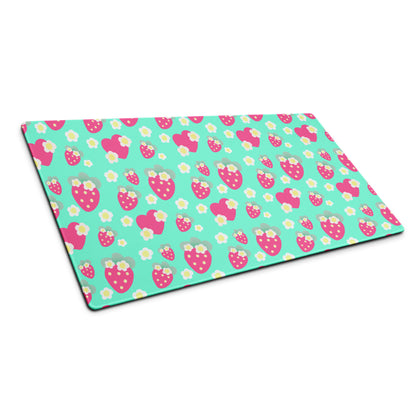 Strawberry Cutie Desk Mat Gaming Mouse Pad (Fruity Berry Mint)
