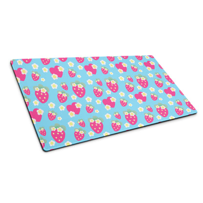 Strawberry Cutie Desk Mat Gaming Mouse Pad (Fruity Berry Blue)