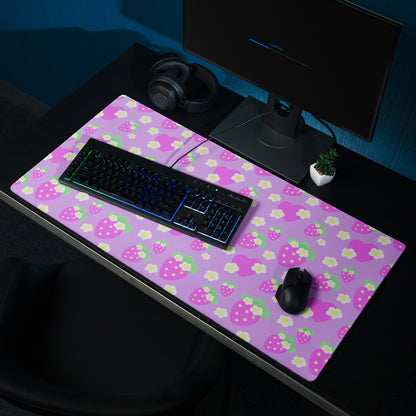 Strawberry Cutie Desk Mat Gaming Mouse Pad (Fruity Berry Purple)