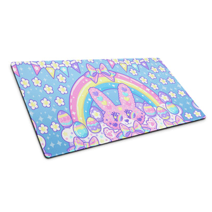 Magical Rainbow Easter Bunny Desk Mat Gaming Mouse Pad