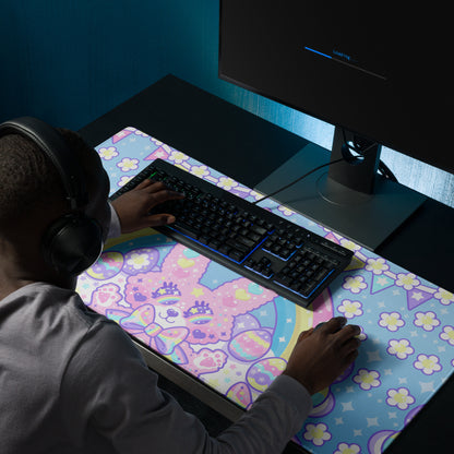 Magical Rainbow Easter Bunny Desk Mat Gaming Mouse Pad
