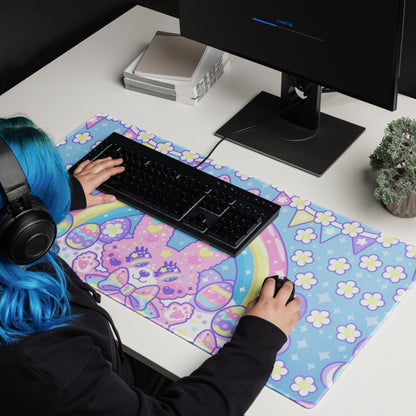 Magical Rainbow Easter Bunny Desk Mat Gaming Mouse Pad