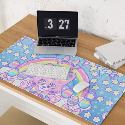 Magical Rainbow Easter Bunny Desk Mat Gaming Mouse Pad