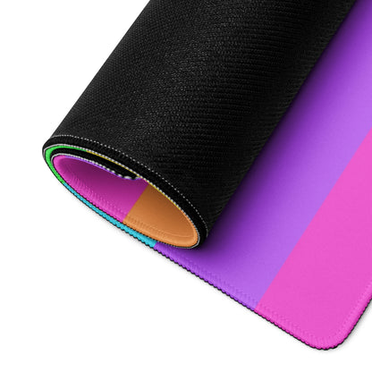 Rainbow Wonderland Desk Mat Gaming Mouse Pad (Color Block Stripes)