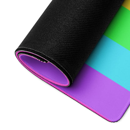 Rainbow Wonderland Desk Mat Gaming Mouse Pad (Color Block Stripes)
