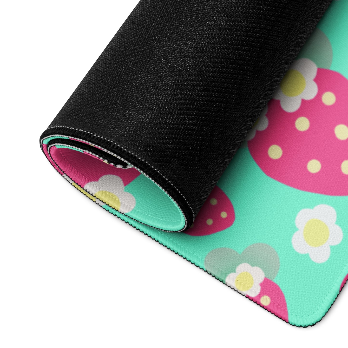Strawberry Cutie Desk Mat Gaming Mouse Pad (Fruity Berry Mint)