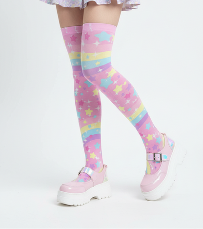 kawaii fashion decora kei over knee stocking socks pop kei pantyhose jfashion harajuku style