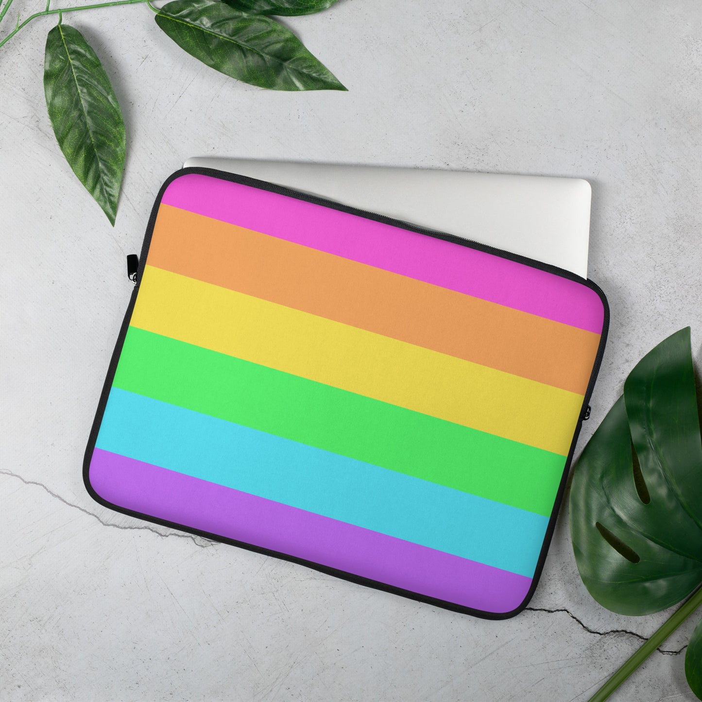 Rainbow Wonderland Laptop Sleeve (Color Block Stripes)