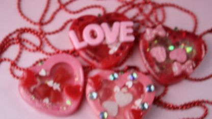 🩷 Lovecore Heart Shaker Necklace (Ribbon Heart Cutie) 🩷