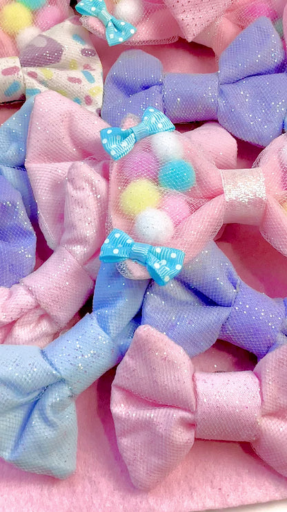 Magical Fairy Glitter Hair Bow Clip (Blue)