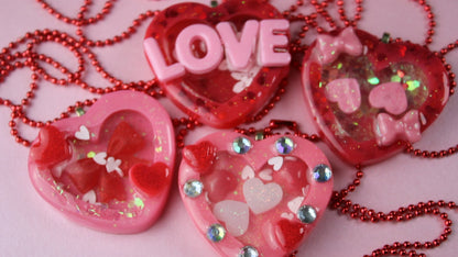 🩷 Lovecore Heart Shaker Necklace (Ribbon Heart Cutie) 🩷