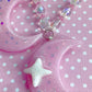 Magical moon cutie heart pastel pink necklace