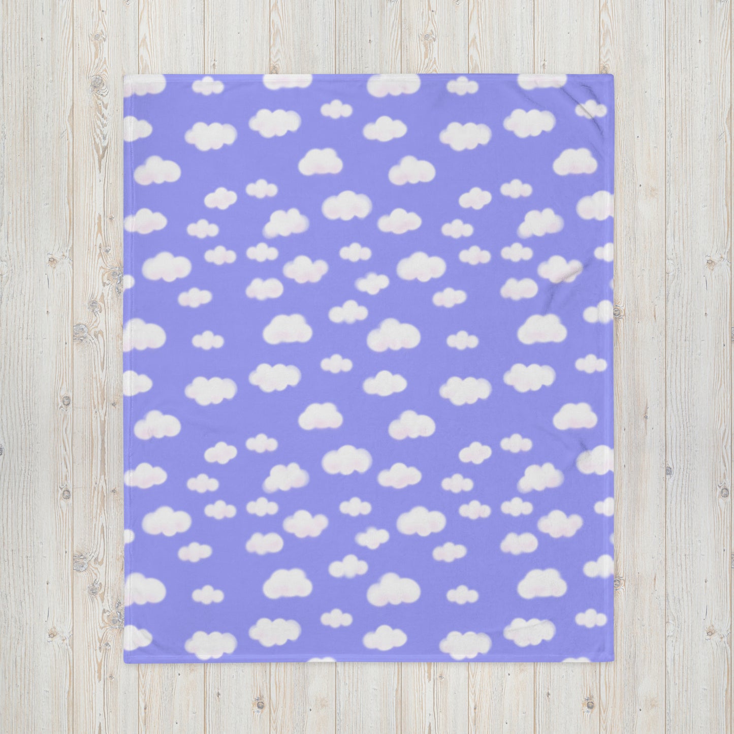 Dreamy Clouds Throw Blanket (Periwinkle)