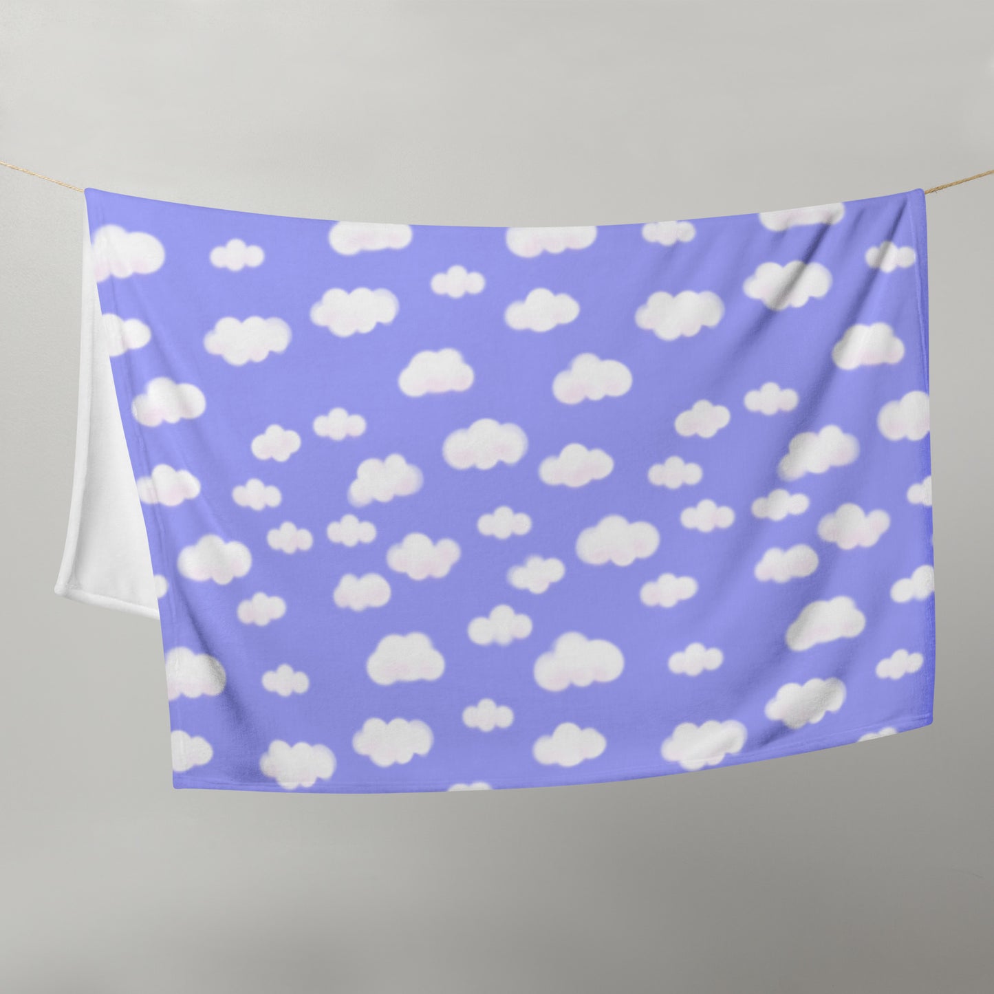 Dreamy Clouds Throw Blanket (Periwinkle)