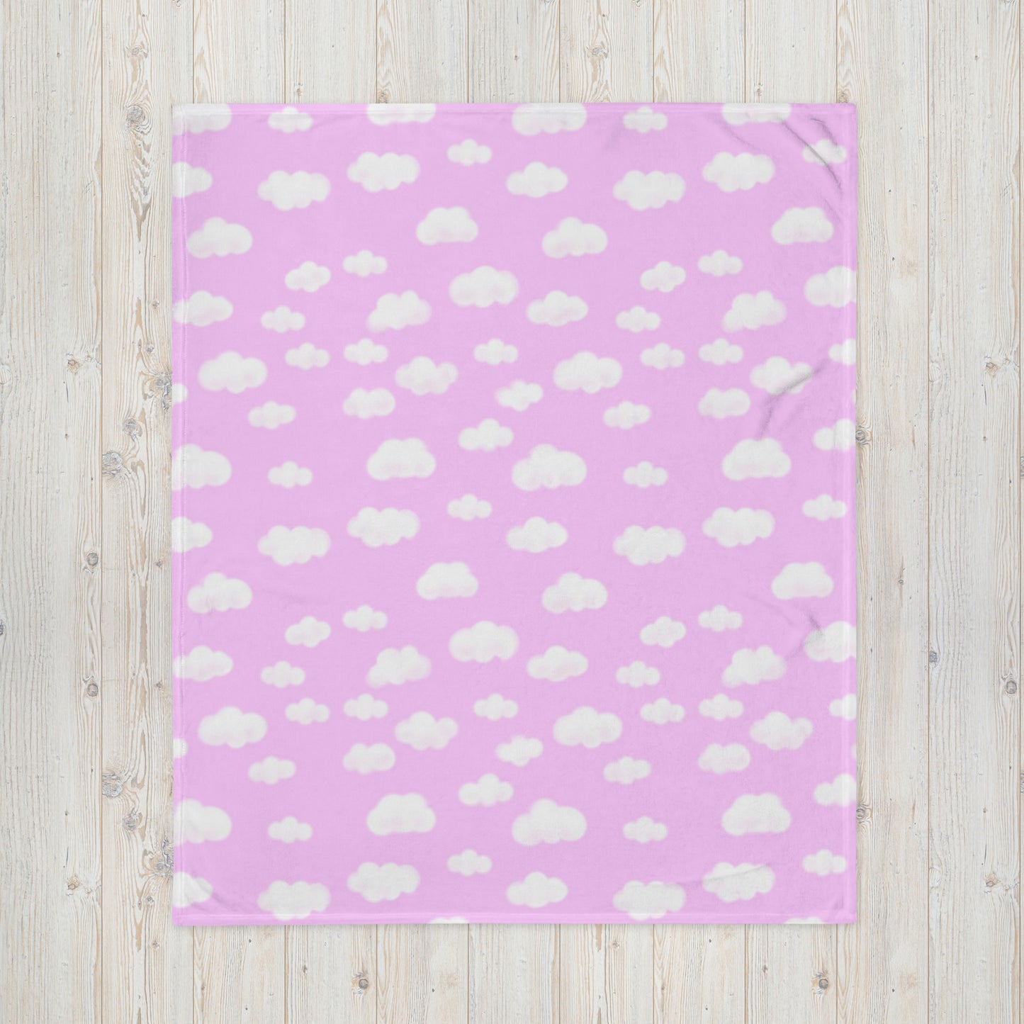 Dreamy Clouds Throw Blanket (Taffy Pink)