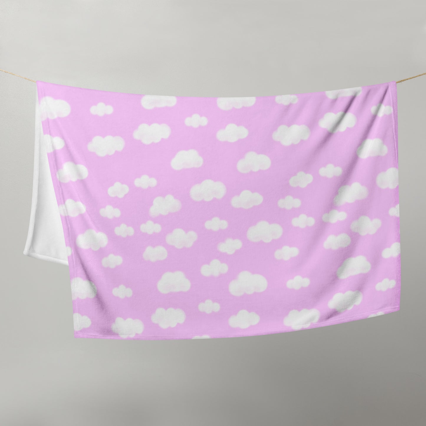 Dreamy Clouds Throw Blanket (Taffy Pink)