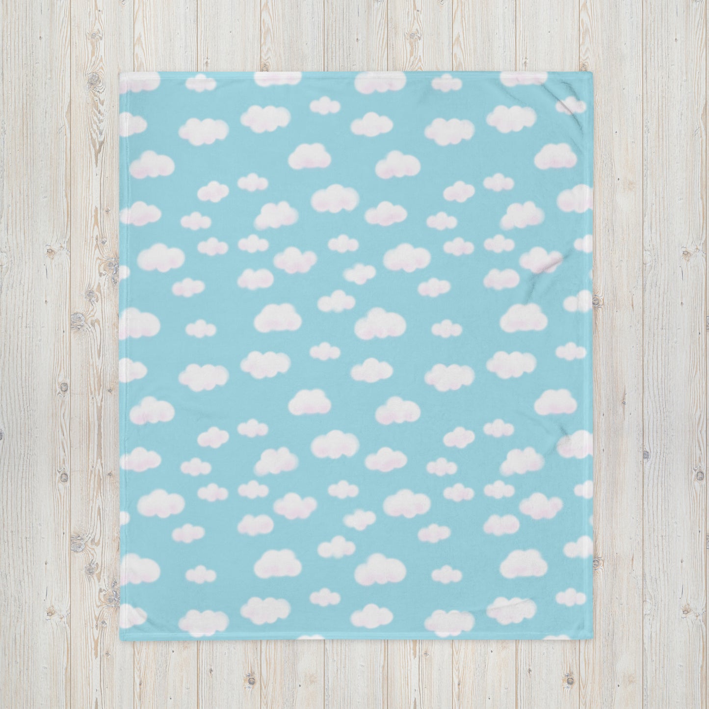 Dreamy Clouds Throw Blanket (Sky Blue)