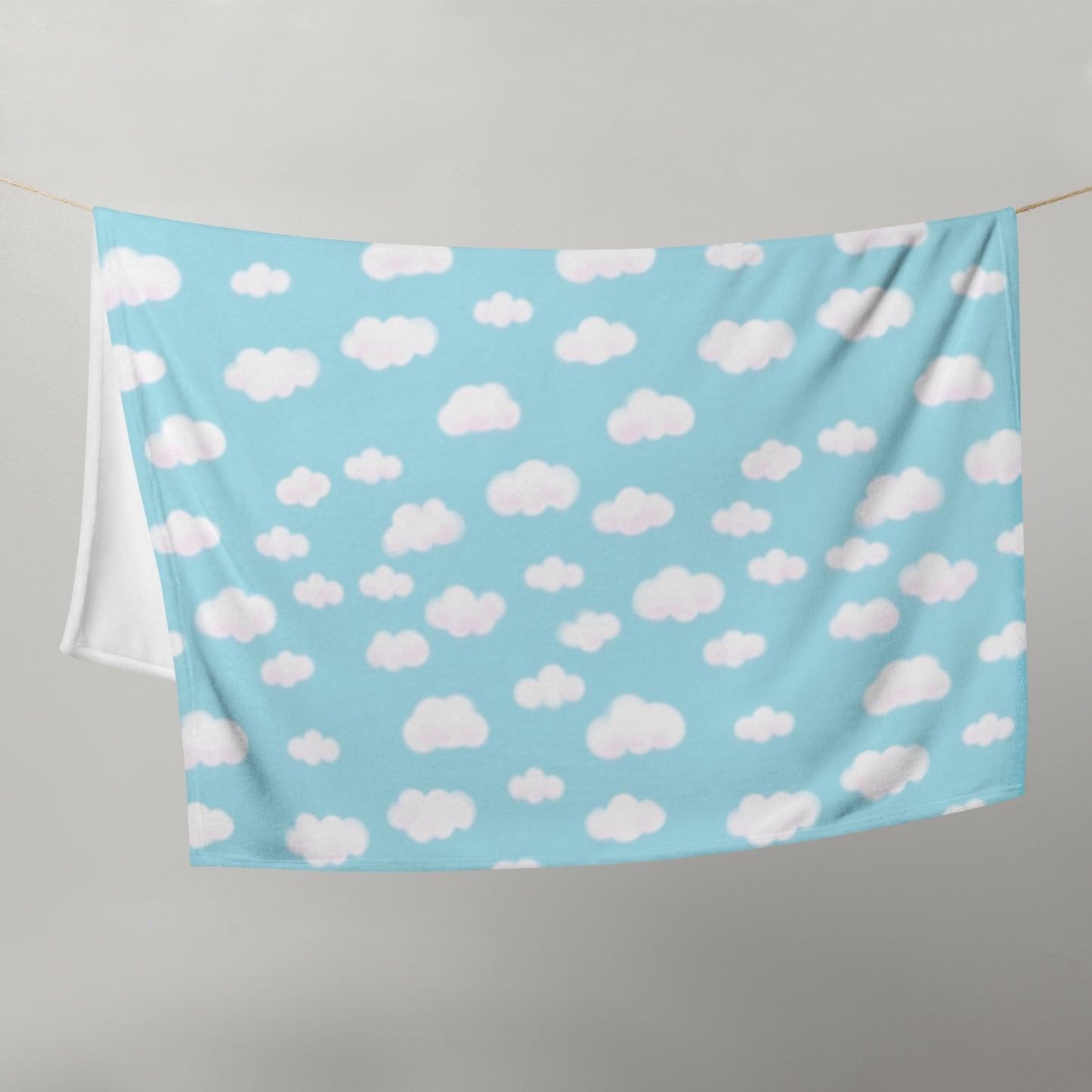 Dreamy Clouds Throw Blanket (Sky Blue)