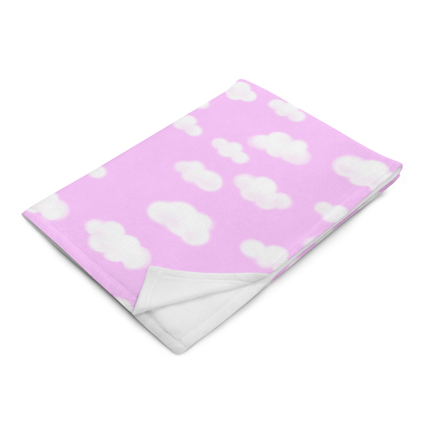 Dreamy Clouds Throw Blanket (Taffy Pink)