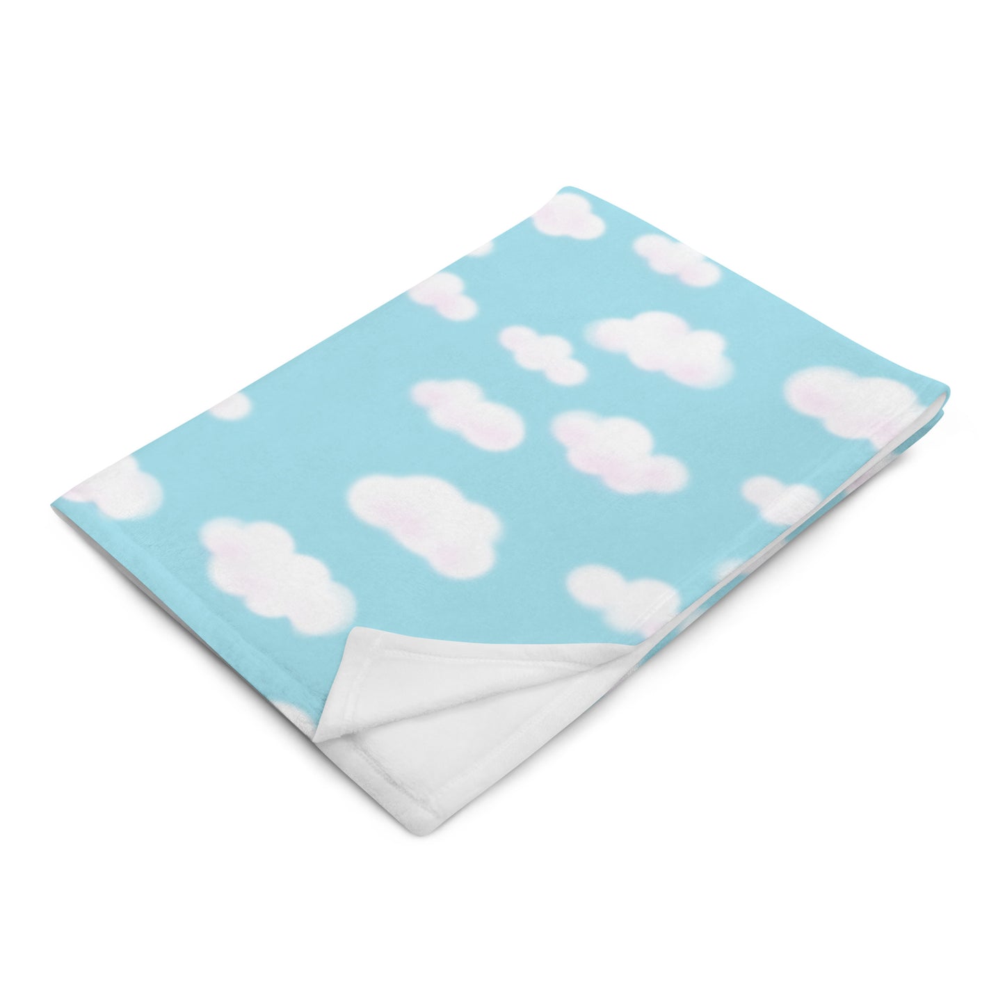 Dreamy Clouds Throw Blanket (Sky Blue)