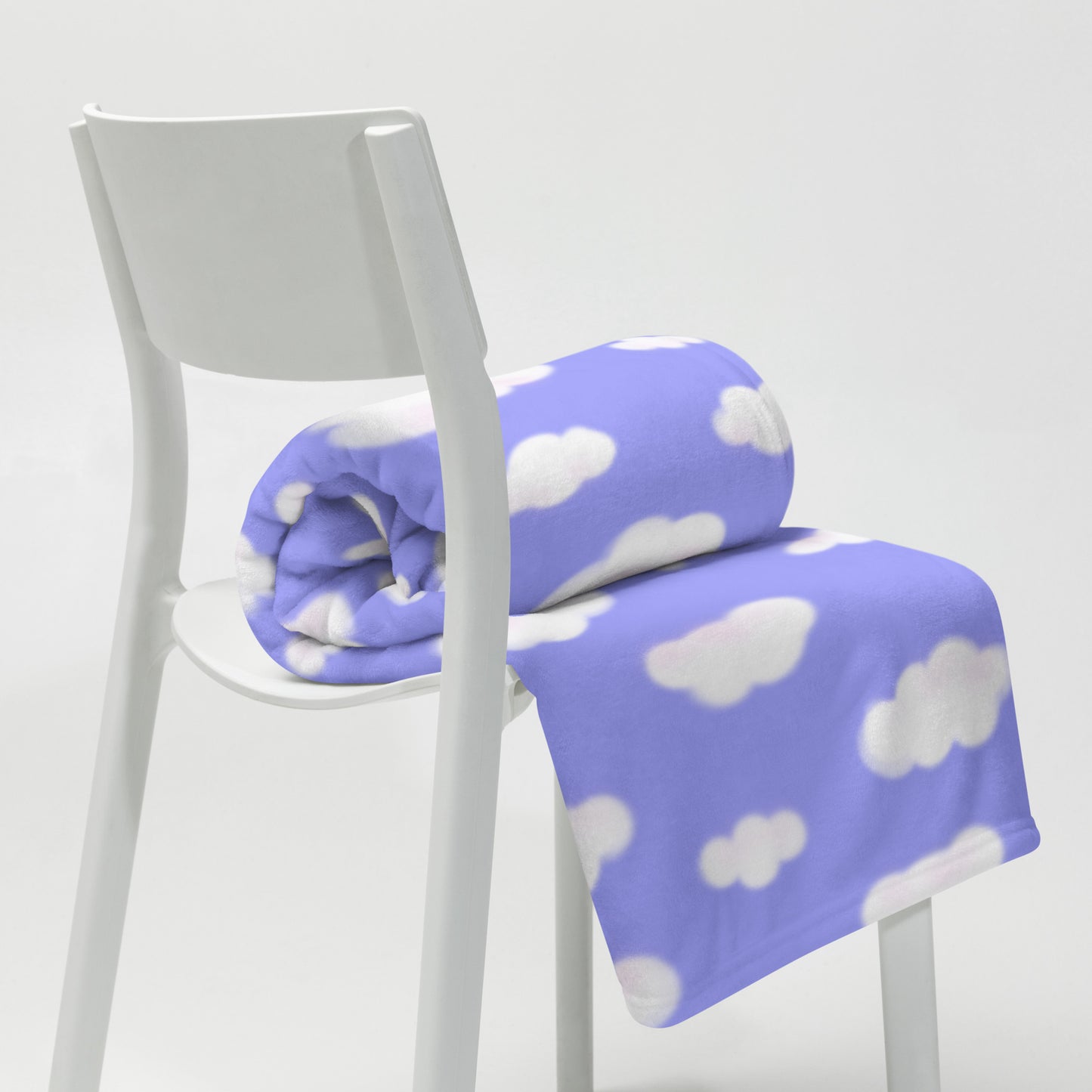 Dreamy Clouds Throw Blanket (Periwinkle)