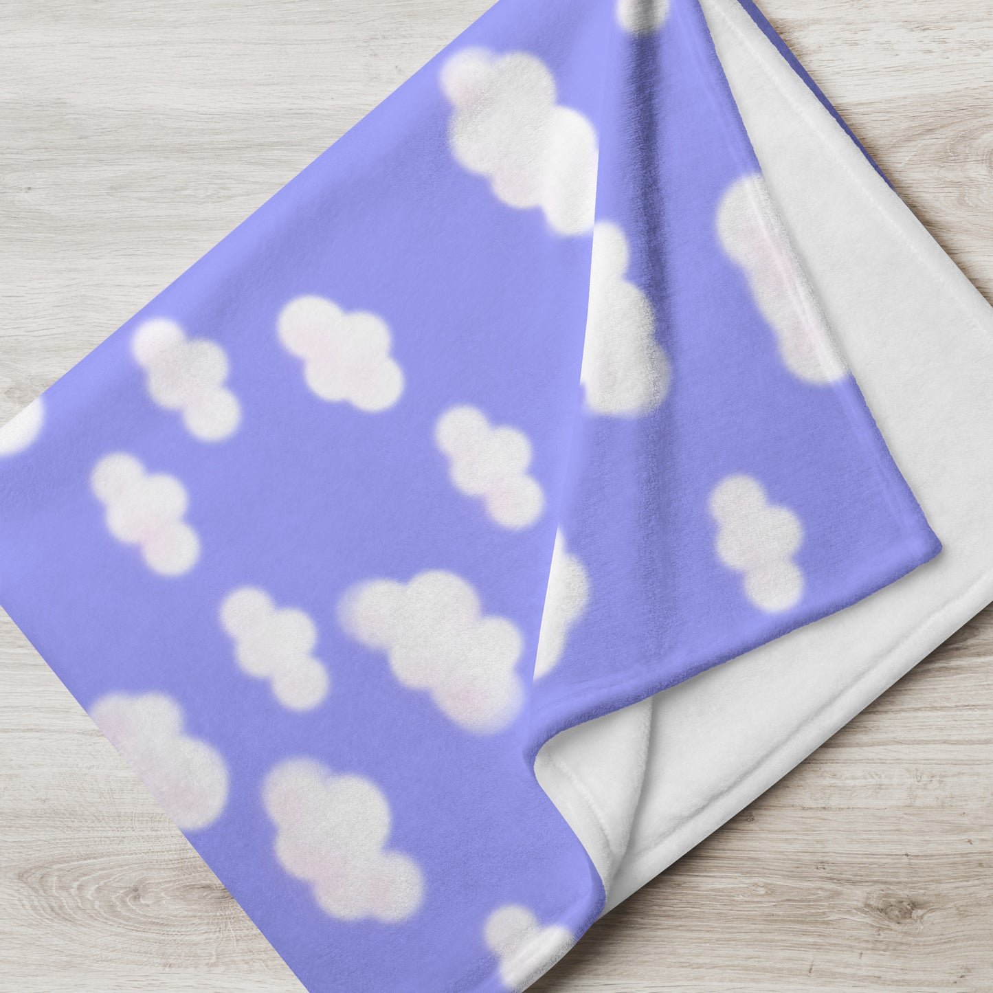 Dreamy Clouds Throw Blanket (Periwinkle)