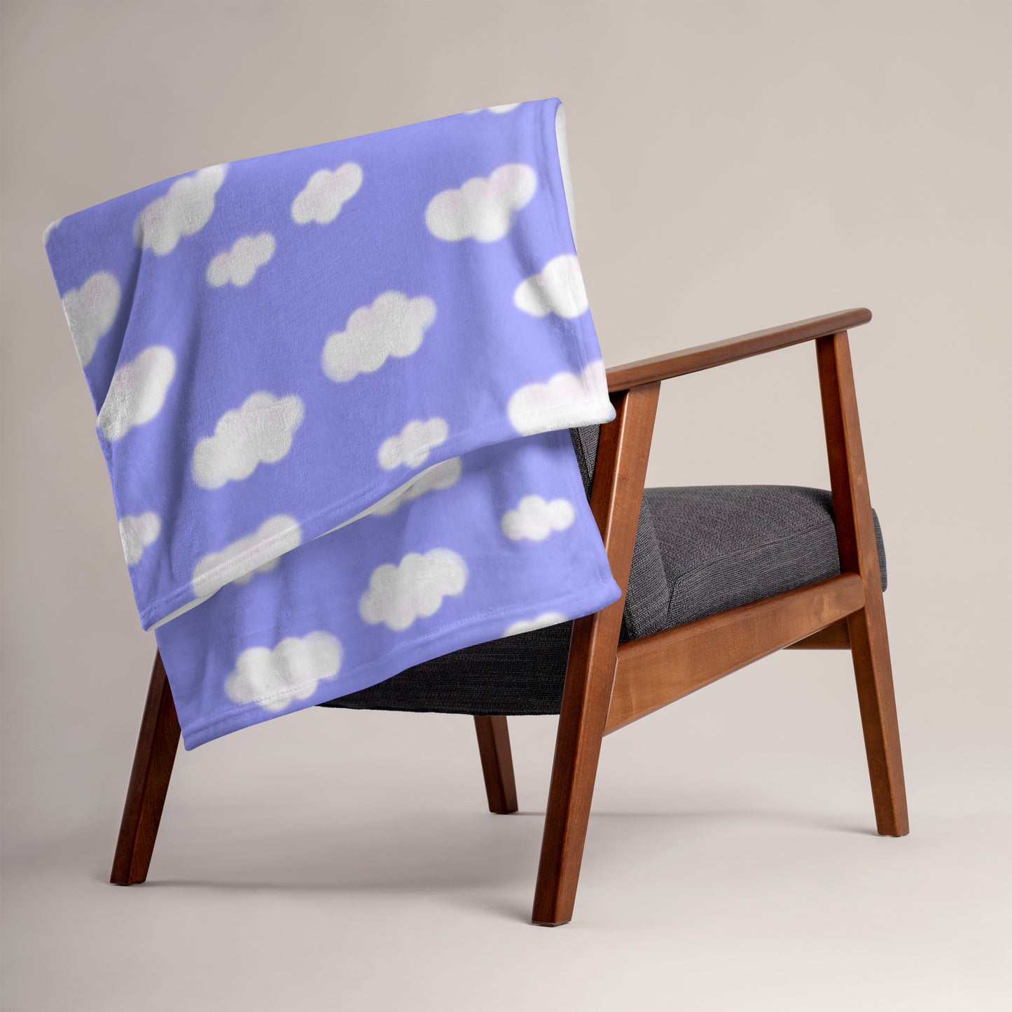 Dreamy Clouds Throw Blanket (Periwinkle)