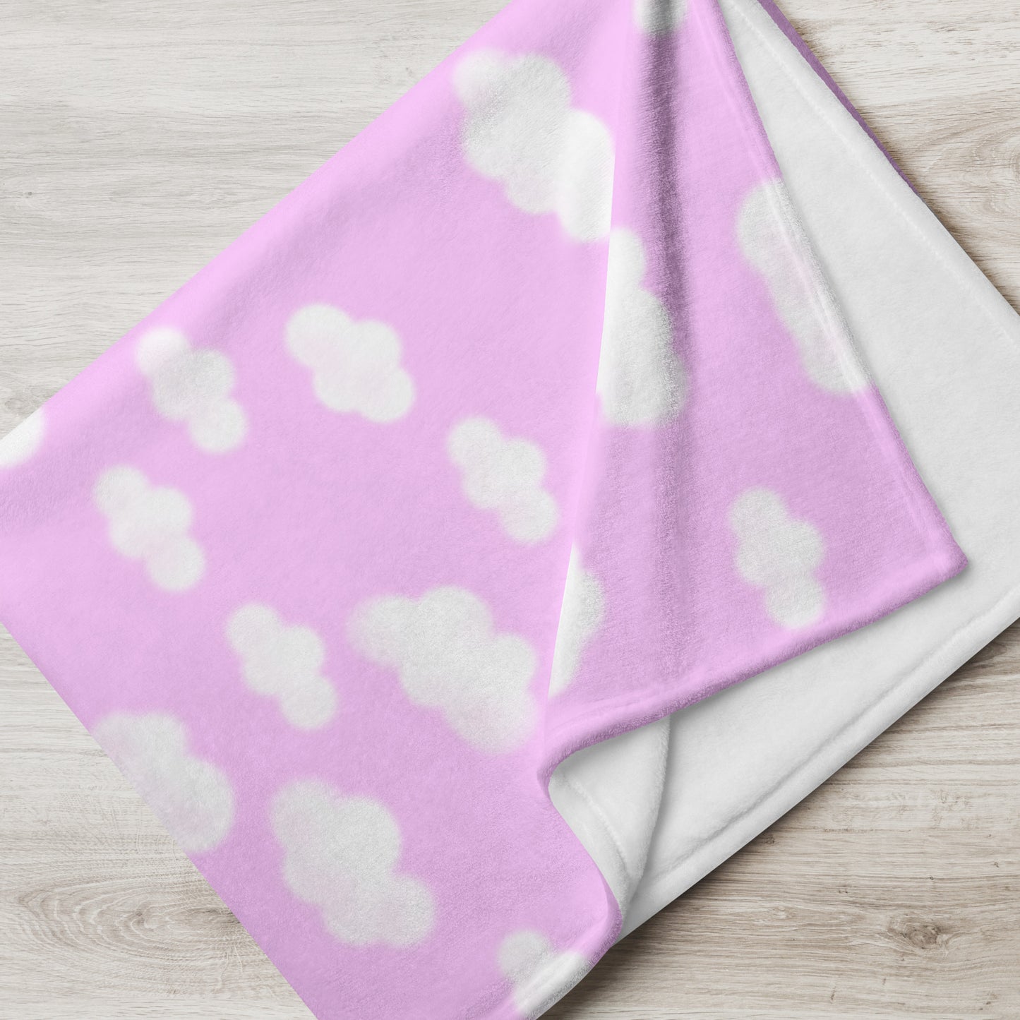 Dreamy Clouds Throw Blanket (Taffy Pink)