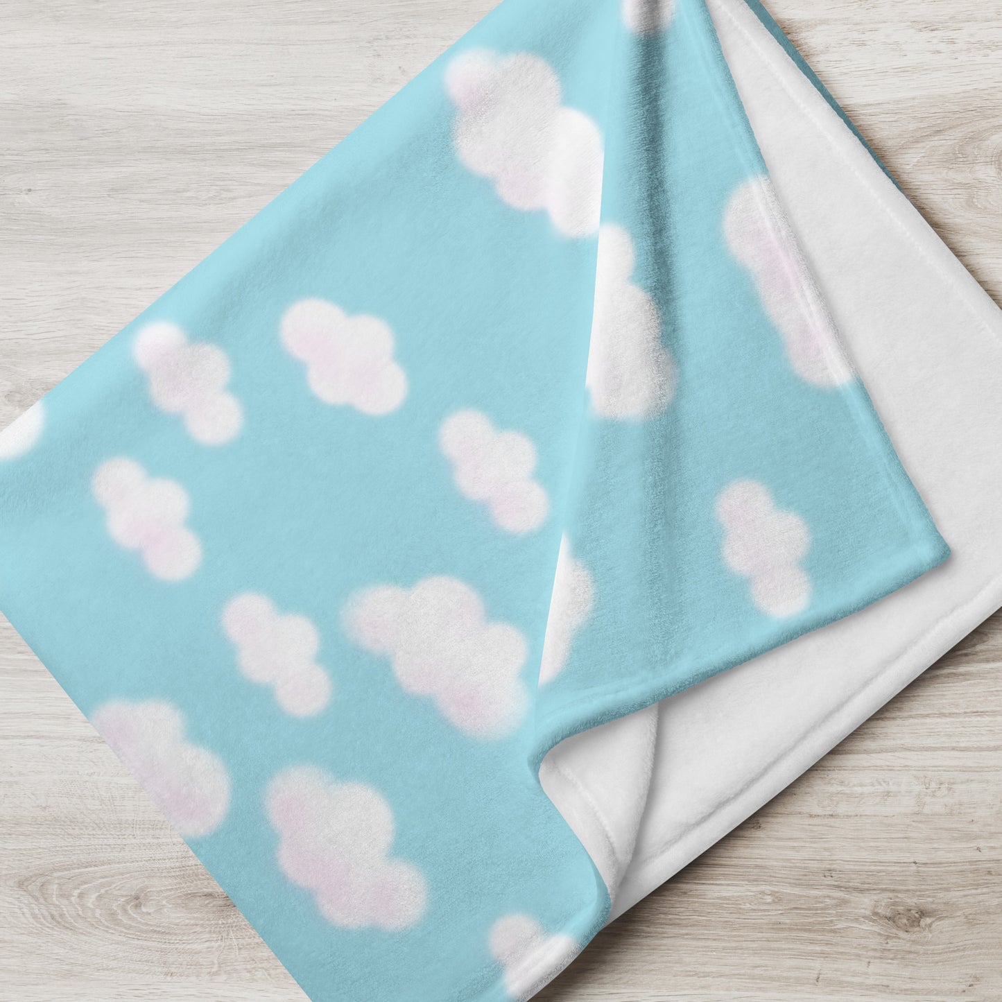 Dreamy Clouds Throw Blanket (Sky Blue)