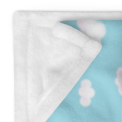 Dreamy Clouds Throw Blanket (Sky Blue)