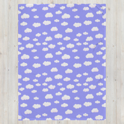 Dreamy Clouds Throw Blanket (Periwinkle)