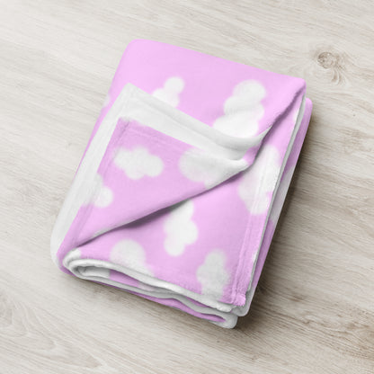 Dreamy Clouds Throw Blanket (Taffy Pink)