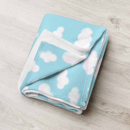 Dreamy Clouds Throw Blanket (Sky Blue)