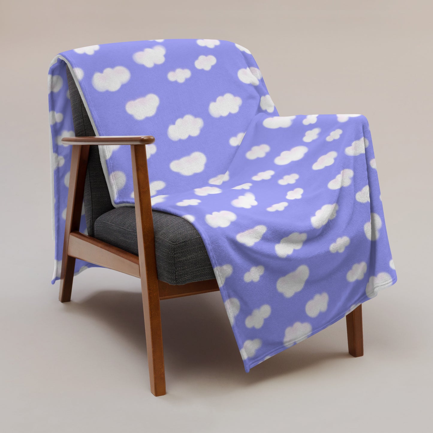 Dreamy Clouds Throw Blanket (Periwinkle)