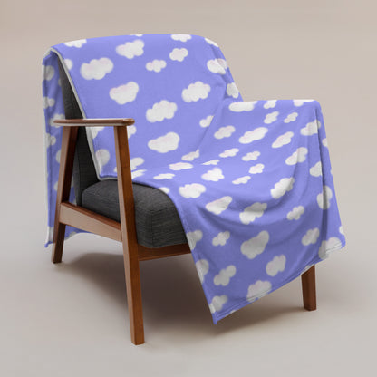 Dreamy Clouds Throw Blanket (Periwinkle)