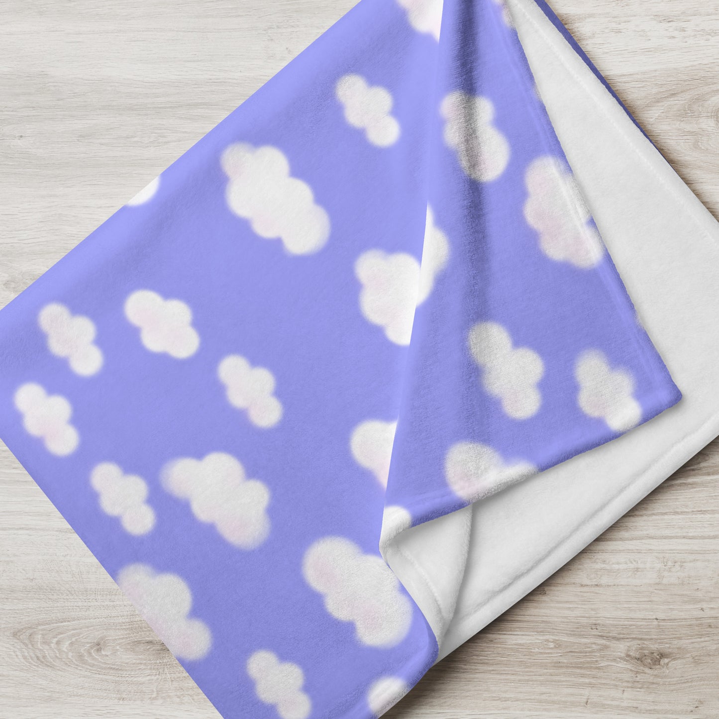 Dreamy Clouds Throw Blanket (Periwinkle)