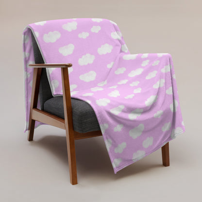 Dreamy Clouds Throw Blanket (Taffy Pink)