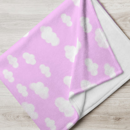 Dreamy Clouds Throw Blanket (Taffy Pink)