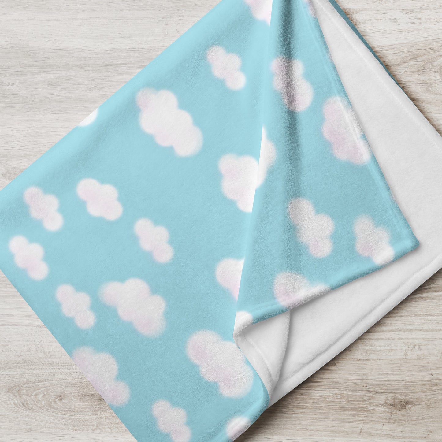 Dreamy Clouds Throw Blanket (Sky Blue)