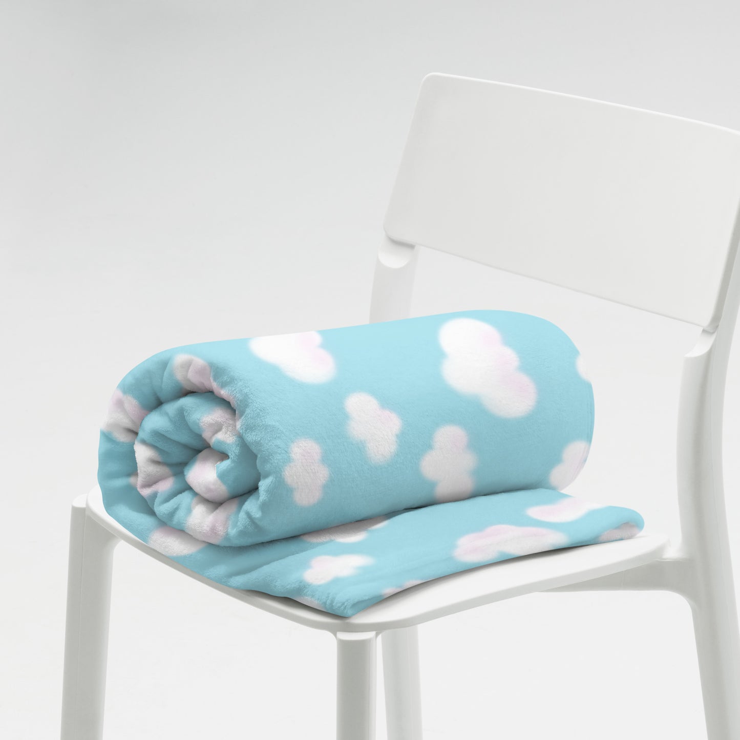 Dreamy Clouds Throw Blanket (Sky Blue)